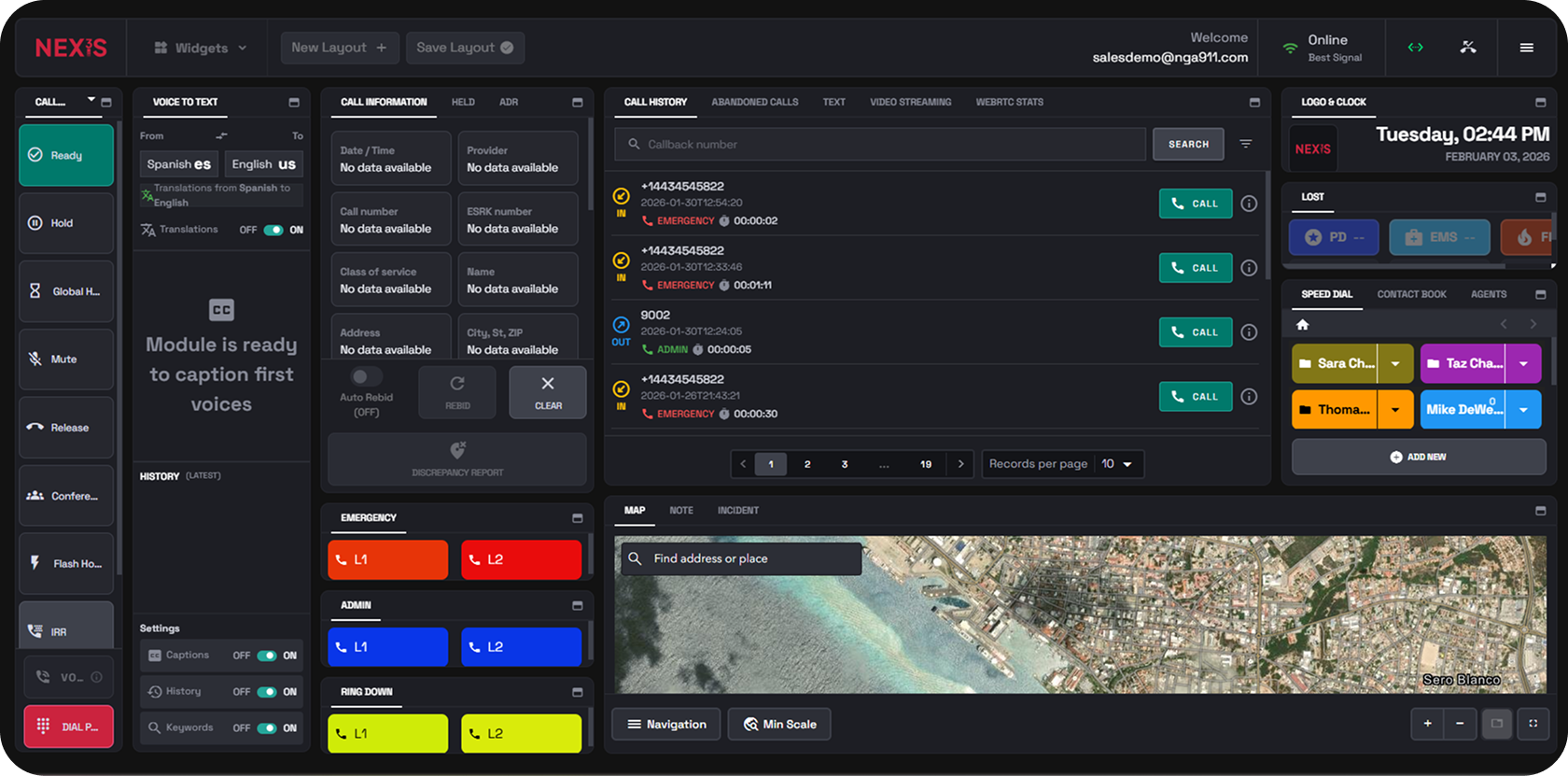 AI for 911 Centers That Works Behind the Telecommunicator NEXiSAnalytics 911 data analytics dashboard